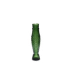 Jarra de cristal verde oscuro con relieve de escamas, vista lateral