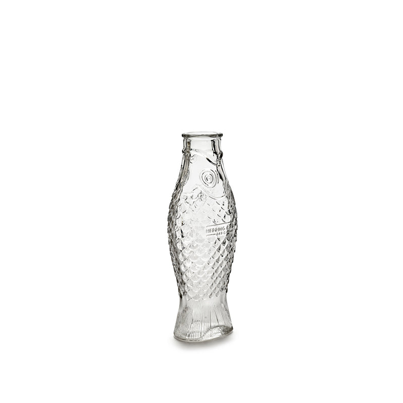 Jarra de cristal transparente con patrón de rombos y cuello corto