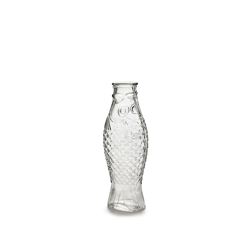 Jarra Fish & Fish de cristal transparente con relieve y borde grueso