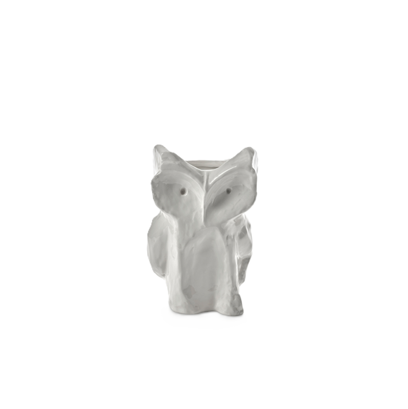 Jarrón de cerámica con forma de búho blanco, diseño esculpido Marni