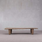 Mesa de centro grande de madera Heritage, 230x77x43 cm, patas de madera