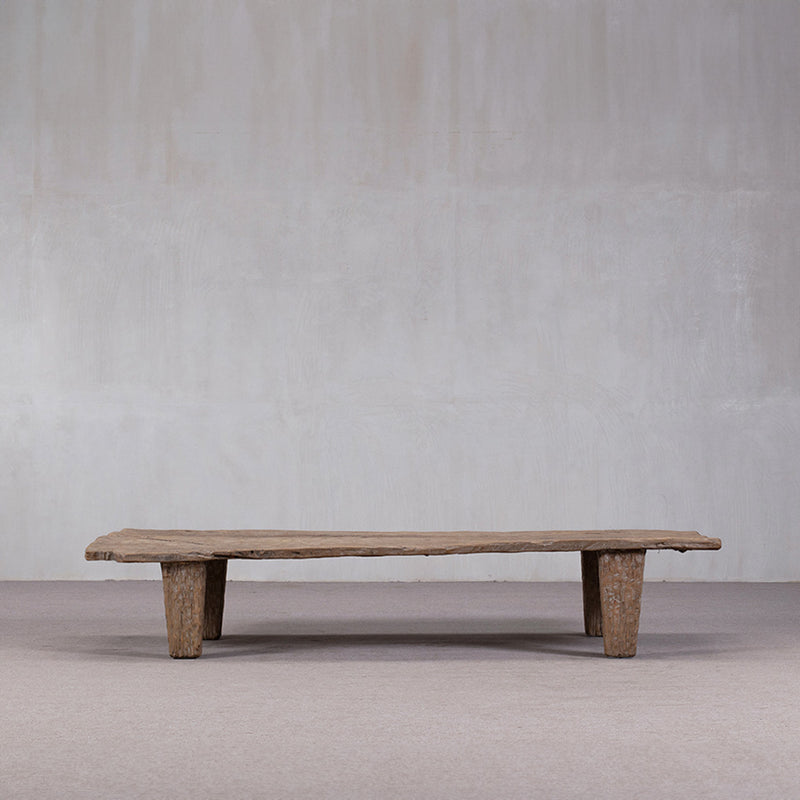 Mesa de centro grande de madera Heritage, 230x77x43 cm, patas de madera