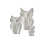 Jarrón de cerámica con forma de búho blanco, acabado mate