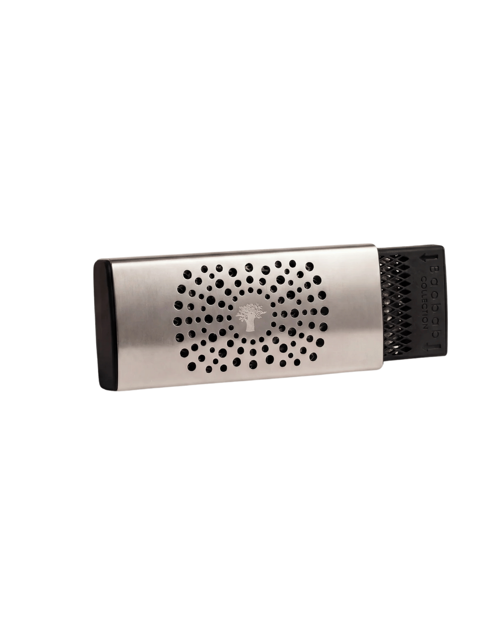 Recarga para difusor de coche Baobab Collection, pieza metálica plateada con perforaciones circulares