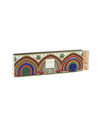 Caja de cerillas Baobab Collection Marrakech con diseño colorido de arcos y puertas