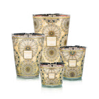 Juego de velas Baobab en vasos de vidrio con estampado floral, varios tamaños