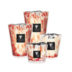 Set de velas en vasos de vidrio con patrón coral y etiquetas Baobab Collection