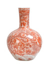 JARRON PORCELANA BLANCO/CORAL "DRAGON" H42,5