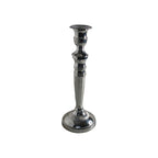 Candelabro plateado S con base circular y copa superior
