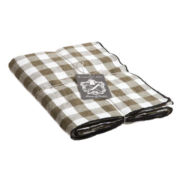 INDIVIDUAL VICHY KAKI/BOURDON NOIR 35X50 TOILE MIMI VICHY