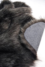 Funda para asiento de piel sintética gris oscuro con soporte interior gris claro visible