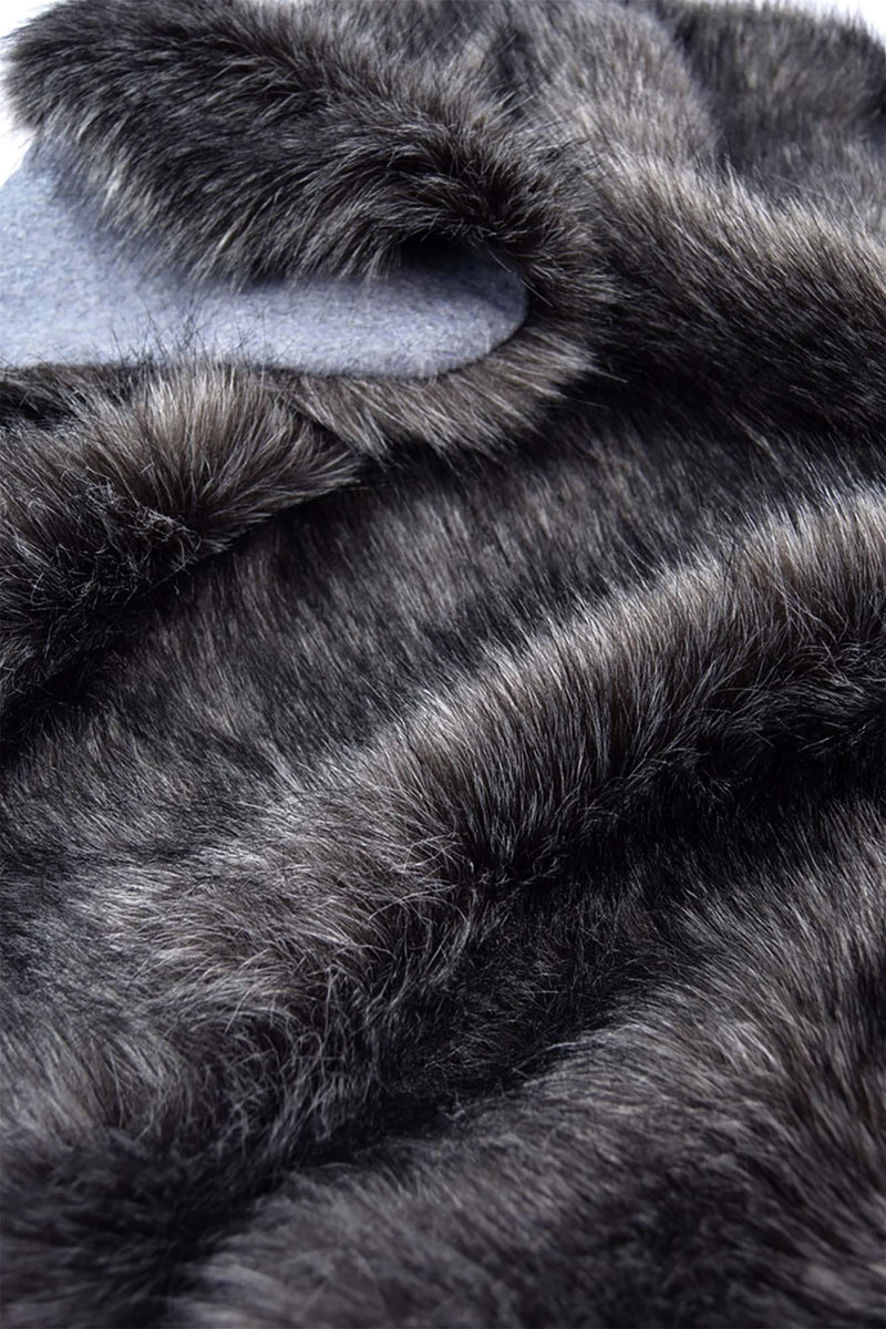 Funda para asiento de piel sintética gris oscuro con revés de tela gris claro