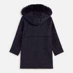 COAT WOOL+FOX NAVY S