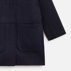 COAT WOOL+FOX NAVY S