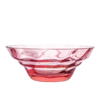 Tazón de vidrio Maruka Rosaline con patrón ondulado rosa y rojo