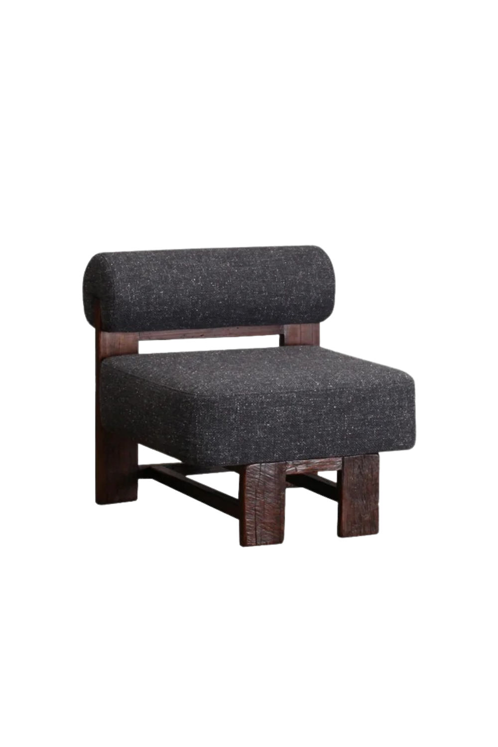 Butaca de madera Heritage con tejido oscuro y asiento cuadrado