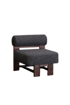 Butaca de madera Heritage con tejido oscuro y asiento cuadrado