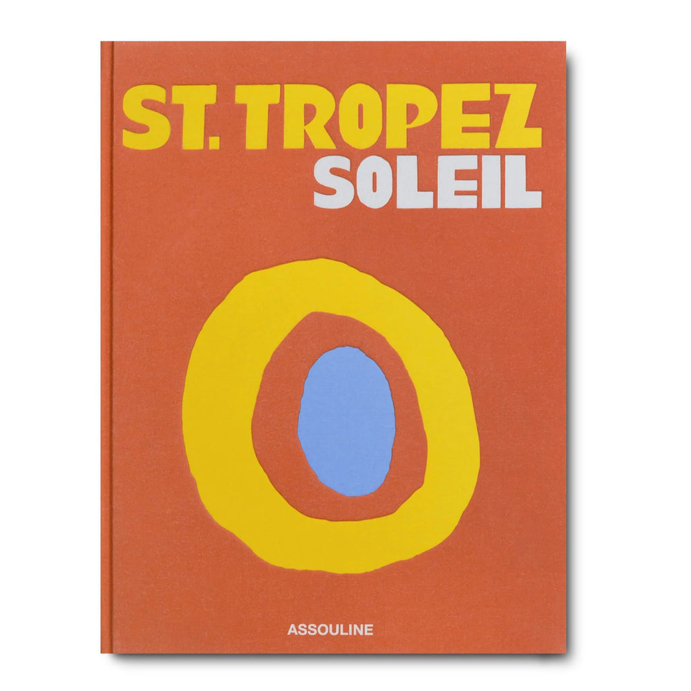 Libro St. Tropez Soleil con portada naranja y logotipo de anillo amarillo