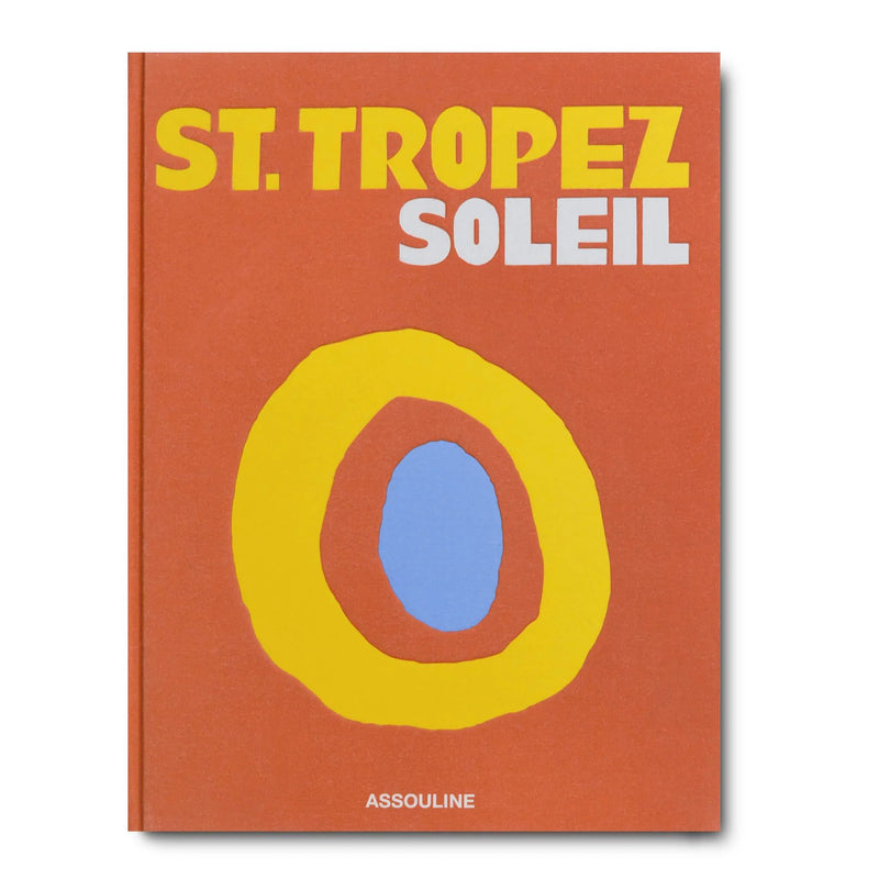 Libro St. Tropez Soleil con portada naranja y logotipo de anillo amarillo