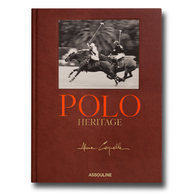 Libro Herencia Polo con portada burdeos, fotografía ecuestre y título en naranja