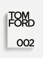Tom Ford 002: caja blanca con logotipo negro y número 002