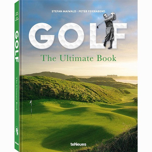Libro de golf con portada verde y título The Ultimate Book, teNeues