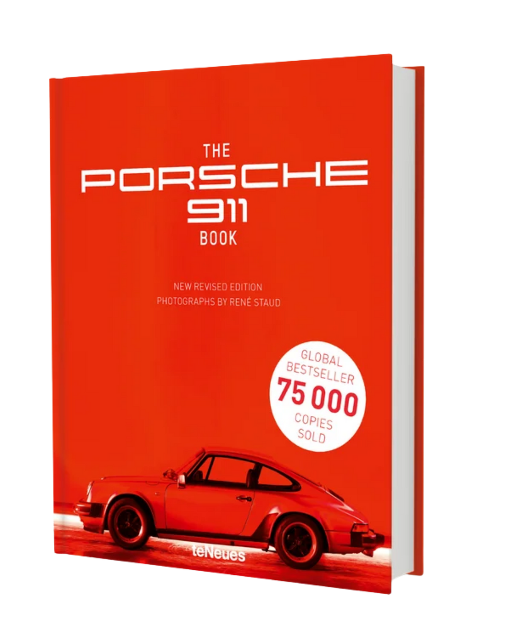 Libro Porsche 911 de portada roja con coche y sello Global Bestseller