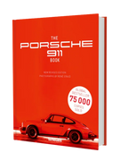 Libro Porsche 911 de portada roja con coche y sello Global Bestseller