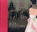 Portada de libro de alta costura Jordi Labanda con vestido blanco y flores rosas