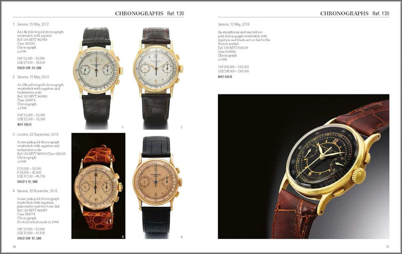 Relojes Patek Philippe cronógrafo con correas de cuero negras y marrones, varias vistas
