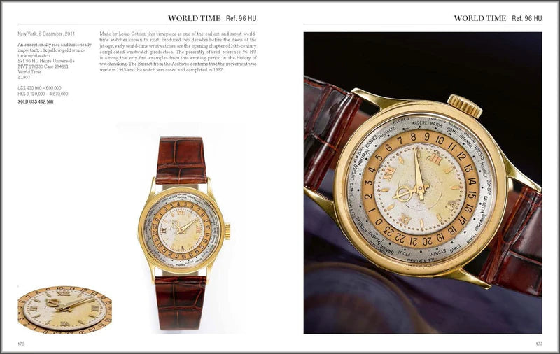 Reloj Patek Philippe World Time con caja dorada y correa de cuero marrón