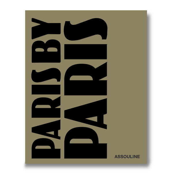 Libro de tapa dura con portada beige y letras negras “Paris”.