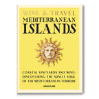 Libro Wine & Travel Mediterranean Islands, portada amarilla con sol dorado