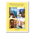 Libro de viajes culinarios: islas mediterráneas, con foto de vino y paisaje en portada