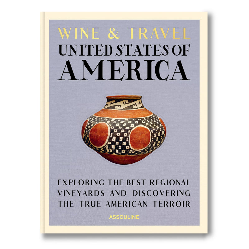 Libro Wine & Travel United States of America, tapa con vasija decorativa