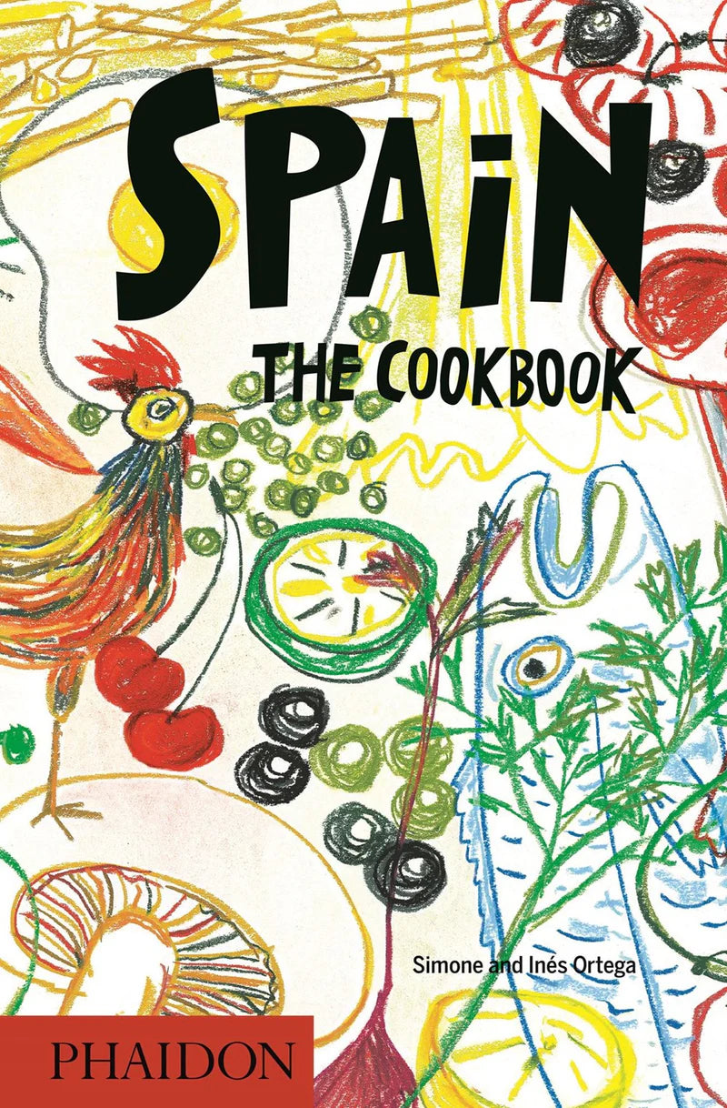 Portada del libro de cocina con ilustración colorida y logo PHAIDON
