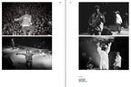 Página con cuatro fotos en blanco y negro de un concierto