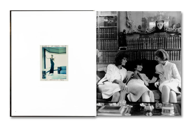 Libro abierto con fotografías de moda en blanco y negro