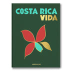 Libro de Costa Rica con portada verde oscura y texto “COSTA RICA VIDA”