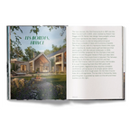 Libro GOLF abierto con página “LES BORDES, FRANCE” y villas junto a jardines.