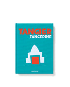 Libro Assouline Tangerine con portada turquesa, texto Tanger y emblema blanco