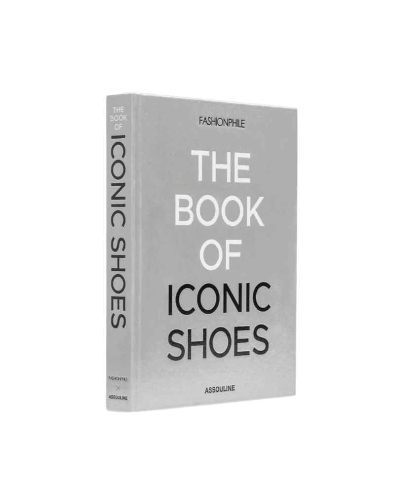 Libro Fashionphile de Assouline, portada gris con THE BOOK OF ICONIC SHOES