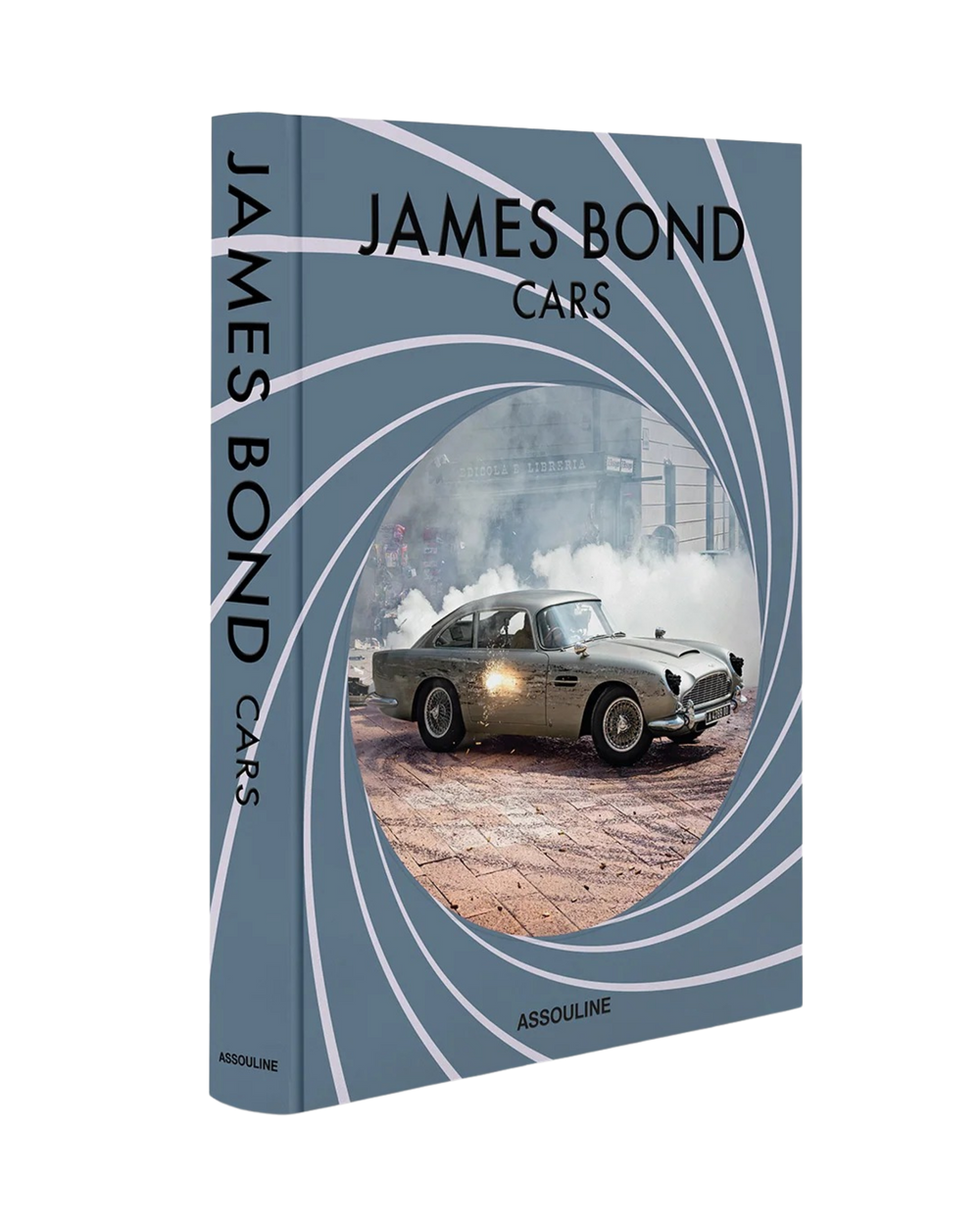 Libro de coches James Bond con portada azul y logotipo ASSOULINE