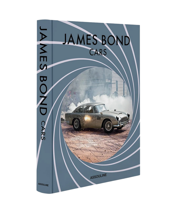 Libro de coches James Bond con portada azul y logotipo ASSOULINE