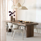 Mesa de comedor de madera natural Edward, rectangular, con patas sólidas y acabado mate