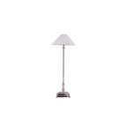 Lámpara de pie Vinci, pantalla blanca y níquel pulido con base rectangular