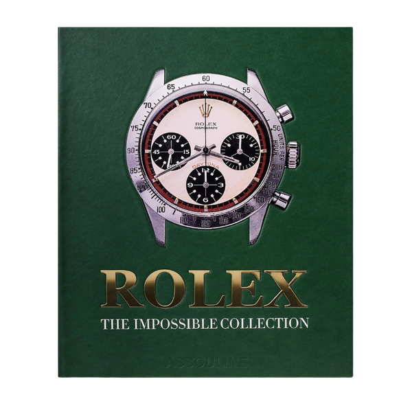 Libro Rolex The Impossible Collection verde con ilustración de reloj en la portada