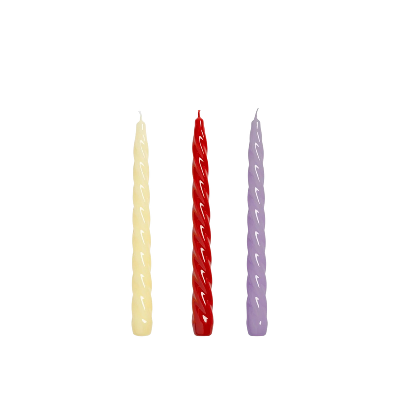 Set 3 velas candelabro multicolor