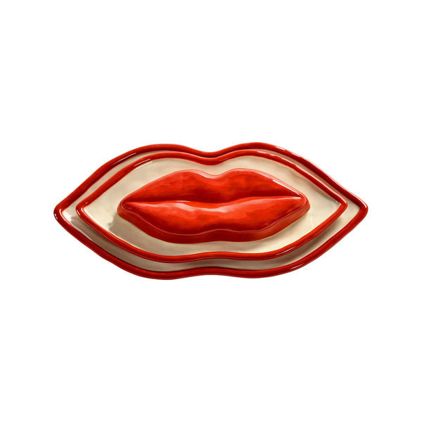 Set de 3 bandejas decorativas forma labios
