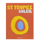 Libro St. Tropez Soleil, portada naranja con aro amarillo y texto Assouline